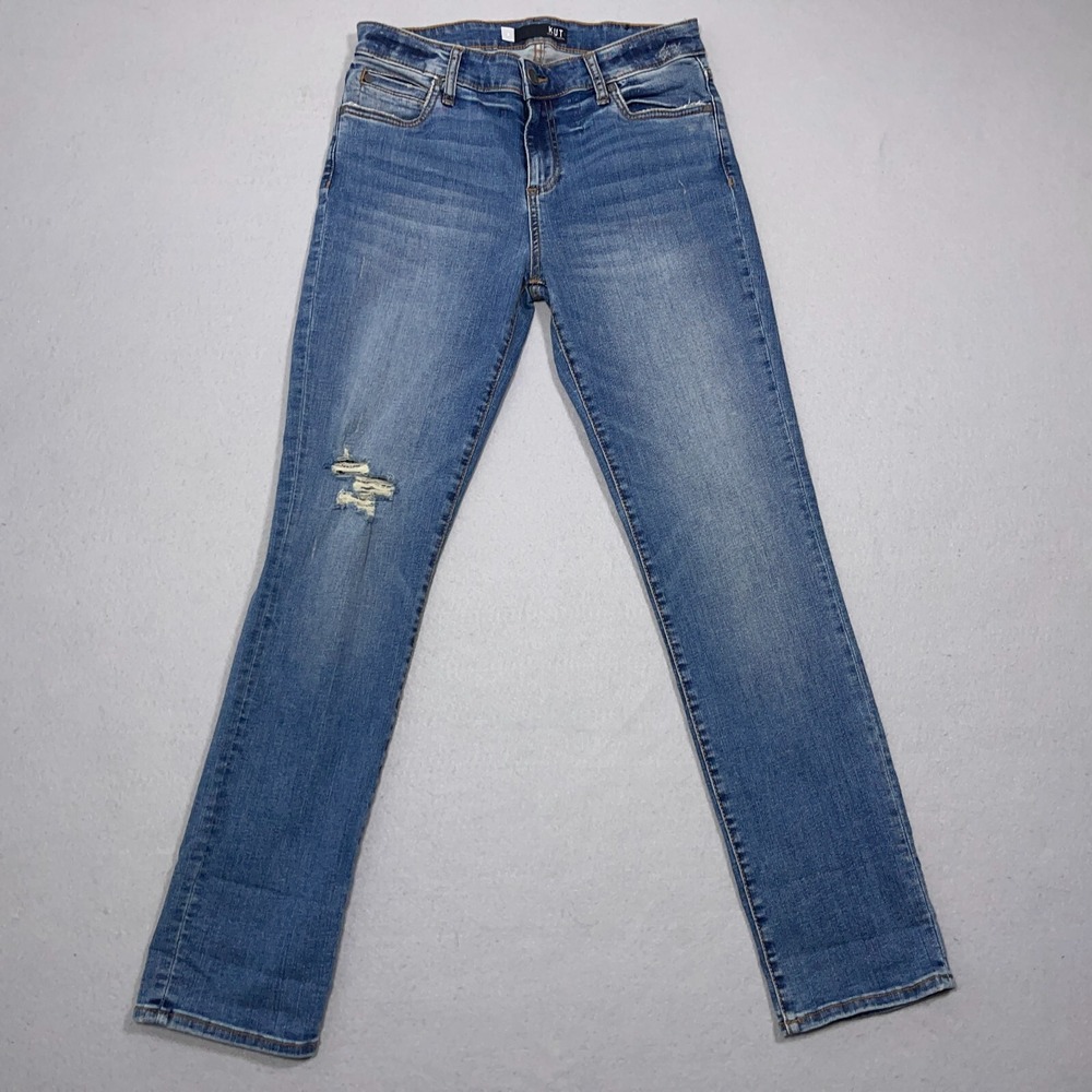 Kut From The Kloth Catherine Jeans Women Size 4 Boyfriend Blue Distressed Casual